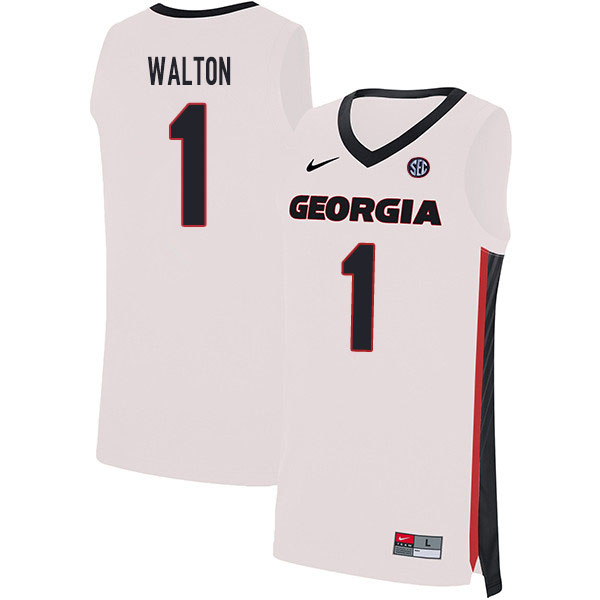 Georgia Bulldogs #1 Jaykwon Walton College Basketball Jerseys Sale-White
